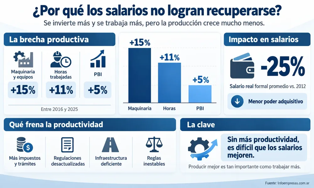 Brecha entre salarios y productividad