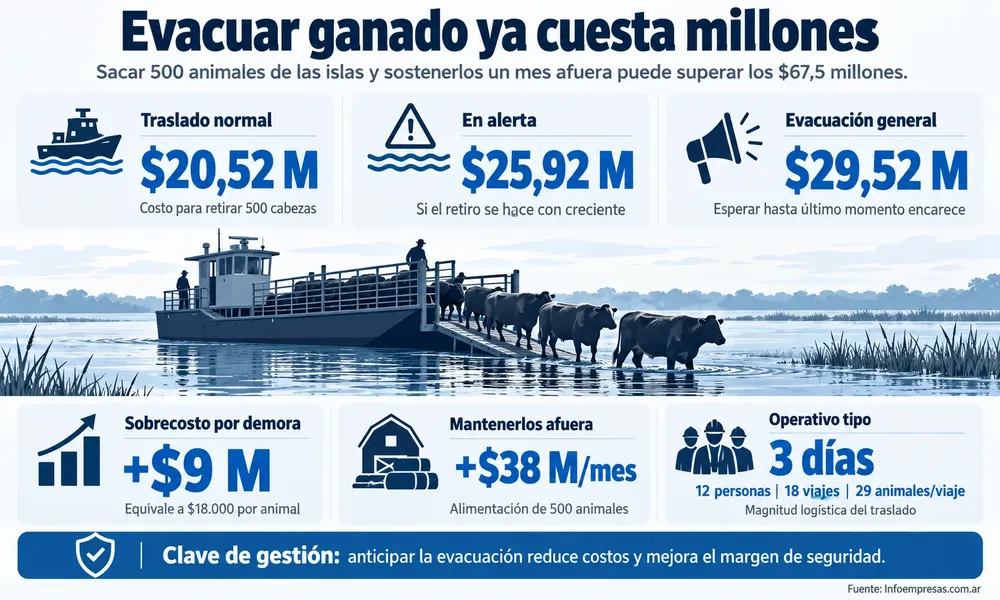Infografía de evacuación ganadera