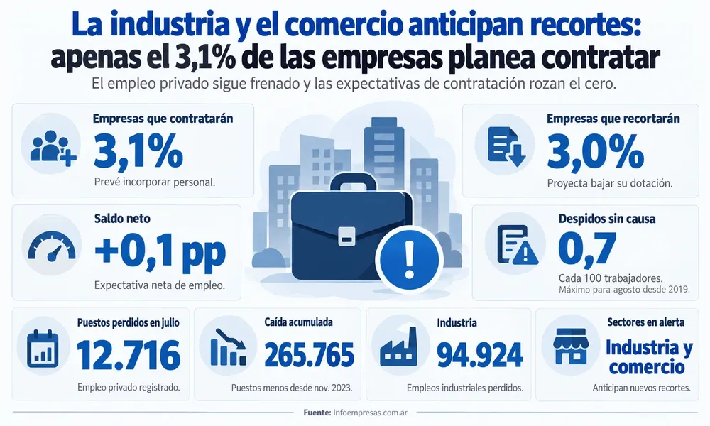 Infografía sobre empleo y recortes laborales